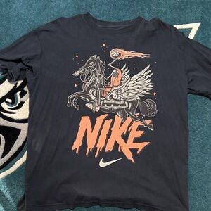 Nike Black Tee with Orange Graphic